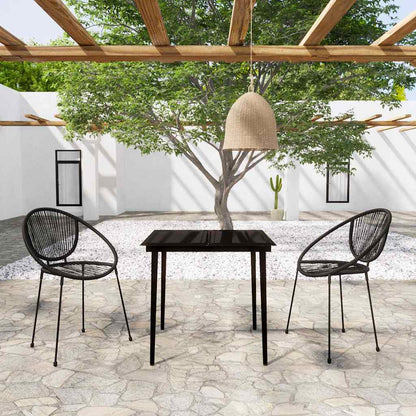 vidaXL 3 Piece Garden Dining Set Black 1
