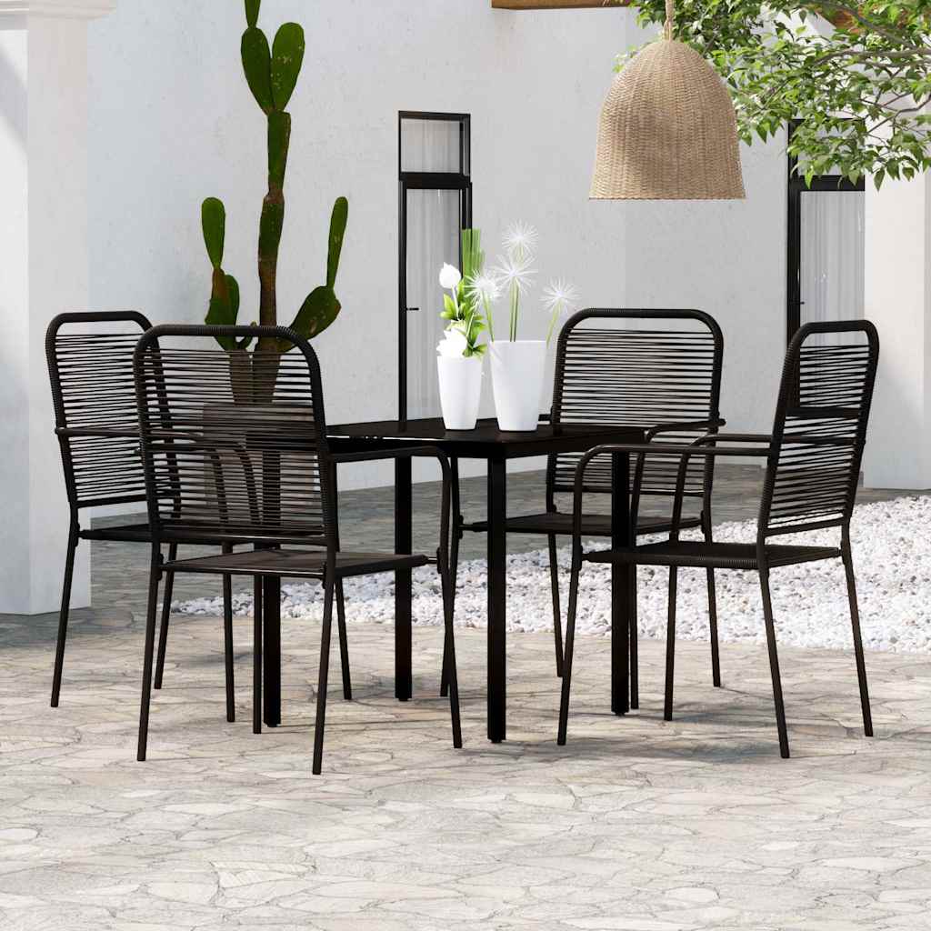 vidaXL 5 Piece Garden Dining Set Black