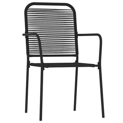 vidaXL 7 Piece Garden Dining Set Black 3
