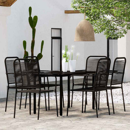 vidaXL 7 Piece Garden Dining Set Black 1