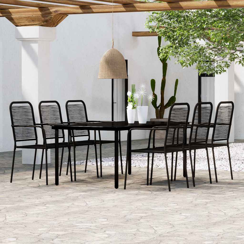 vidaXL 7 Piece Garden Dining Set Black 1