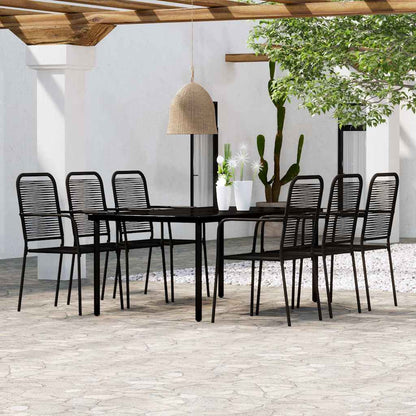 vidaXL 7 Piece Garden Dining Set Black 1
