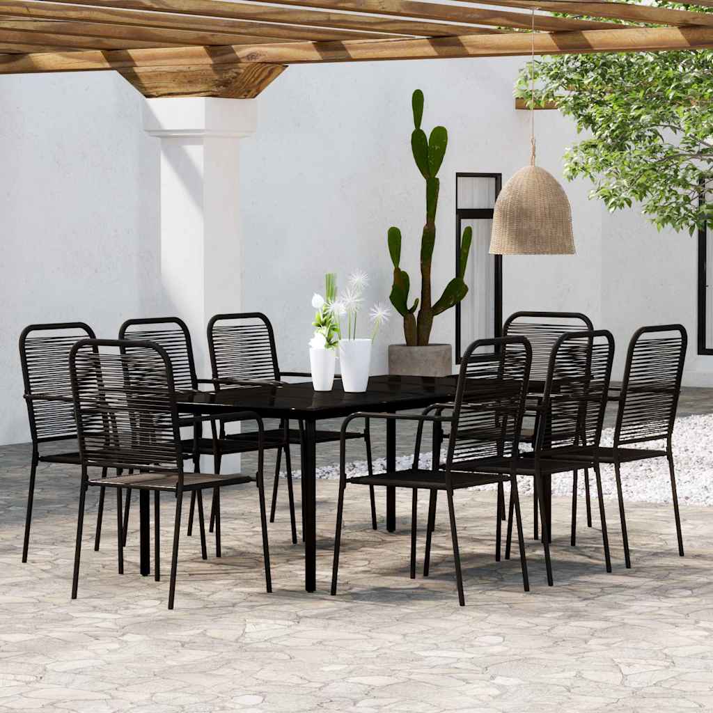 vidaXL 5 Piece Garden Dining Set Black