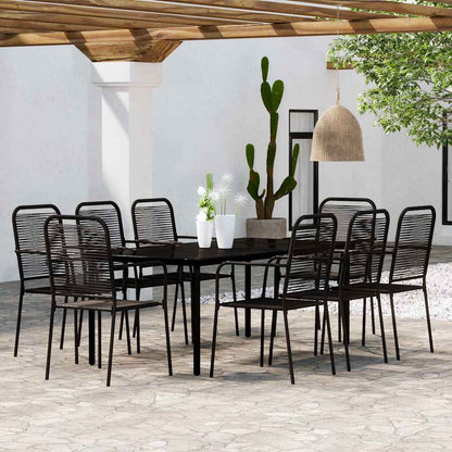 vidaXL 5 Piece Garden Dining Set Black