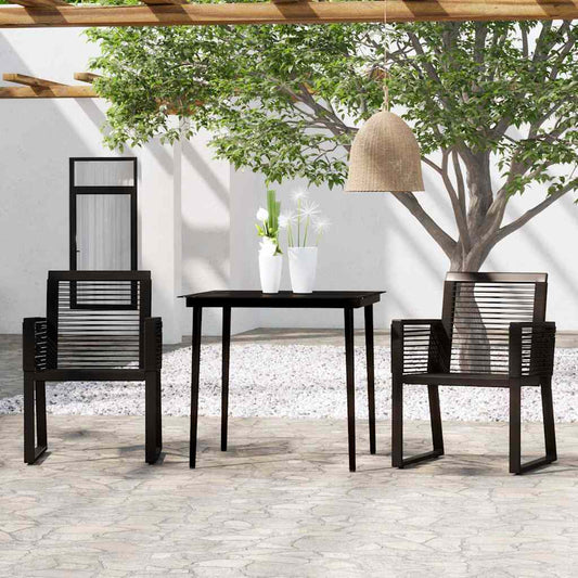 5 Piece Garden Dining Set Black 2