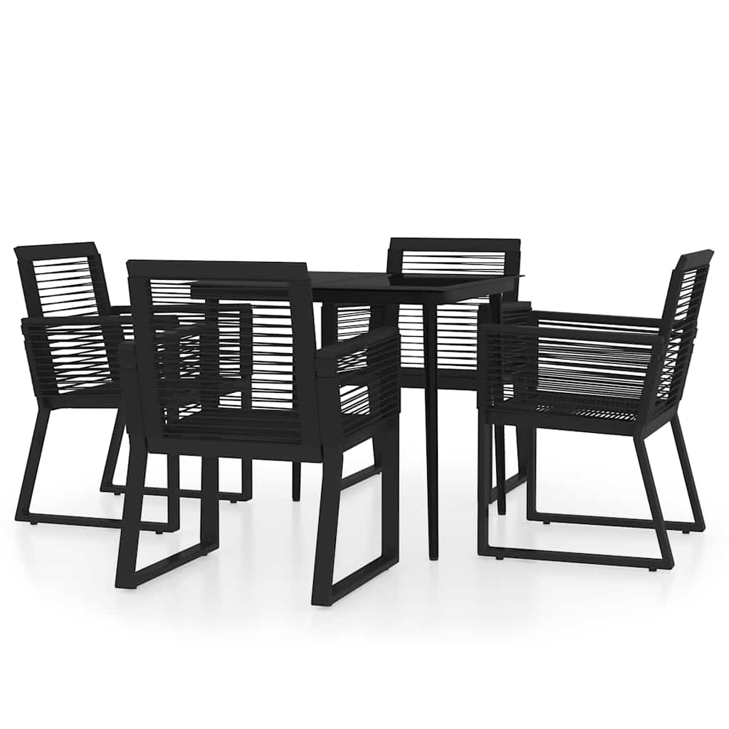 vidaXL 5 Piece Garden Dining Set Black 2