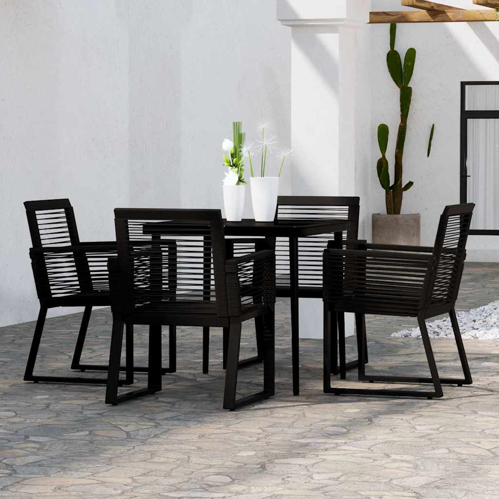 vidaXL 5 Piece Garden Dining Set Black 1