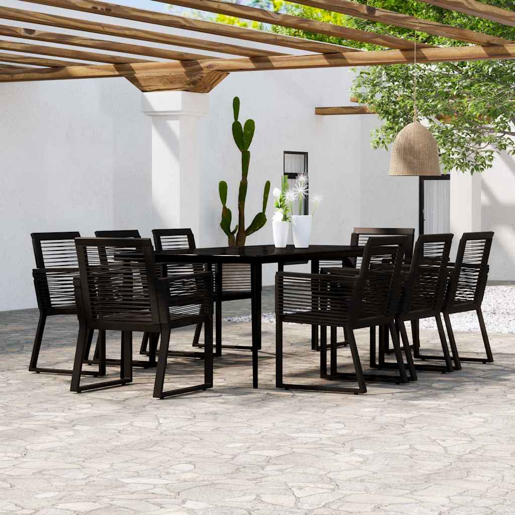 vidaXL 5 Piece Garden Dining Set Black