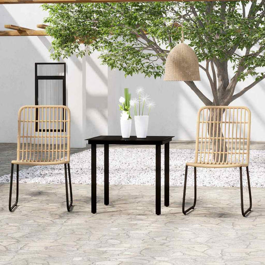vidaXL 3 Piece Garden Dining Set Oak 1