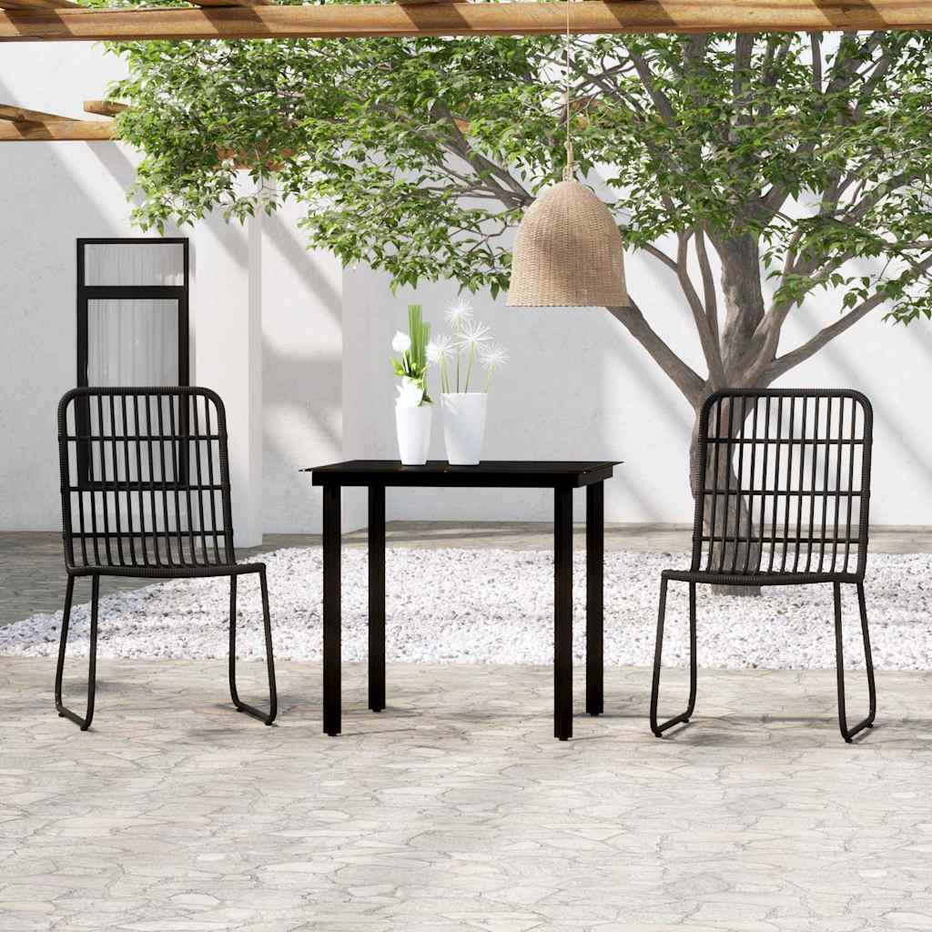 vidaXL 3 Piece Garden Dining Set Black 1