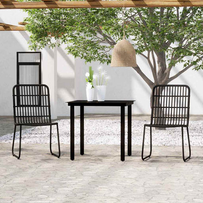 vidaXL 3 Piece Garden Dining Set Black 1