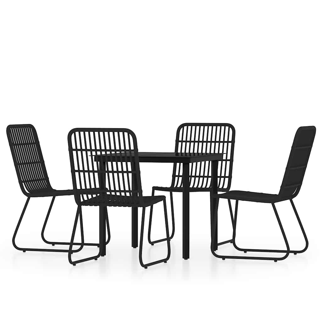 5 Piece Garden Dining Black 4