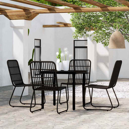5 Piece Garden Dining Black 4