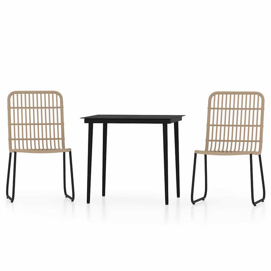 vidaXL 3 Piece Garden Dining Set Oak 2
