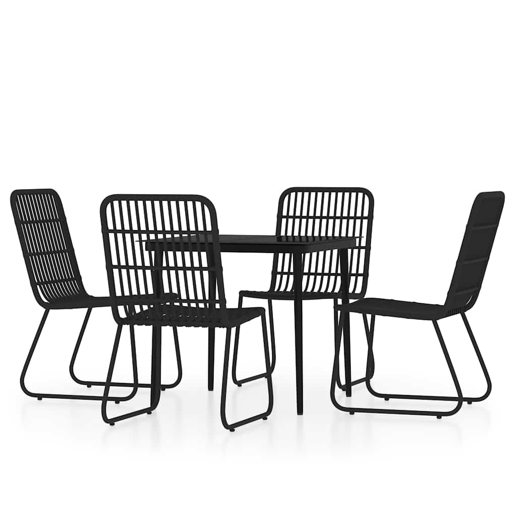 5 Piece Garden Dining Black 4
