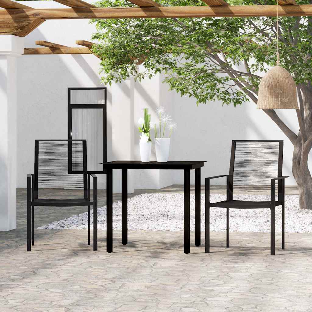 vidaXL 5 Piece Garden Dining Set Black