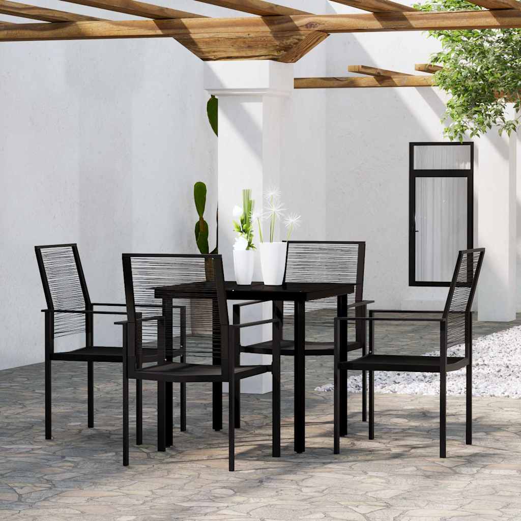 vidaXL 5 Piece Garden Dining Set Black