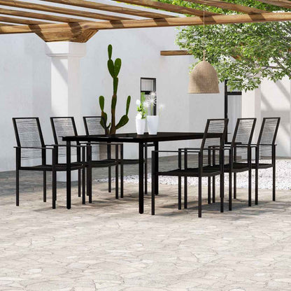 vidaXL 7 Piece Garden Dining Set Black 1