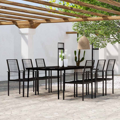 vidaXL 7 Piece Garden Dining Set Black 1