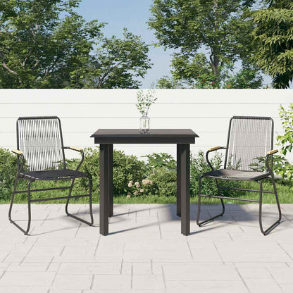 vidaXL 5 Piece Garden Dining Set Black PVC Rattan