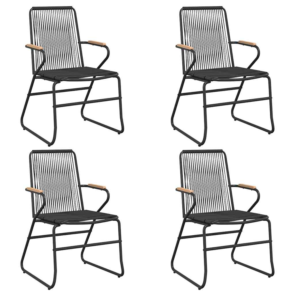 vidaXL 5 Piece Garden Dining Set Black PVC Rattan 4