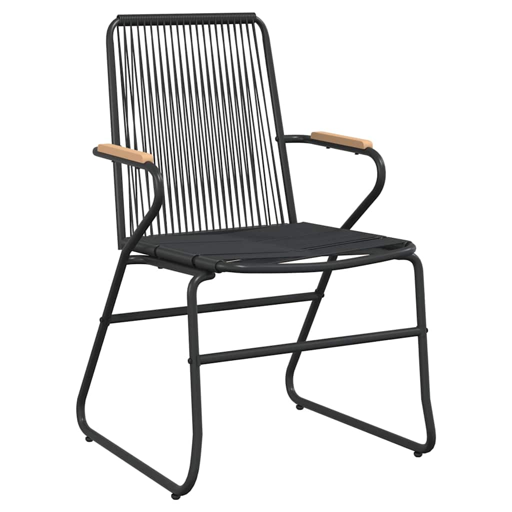 vidaXL 5 Piece Garden Dining Set Black PVC Rattan 5