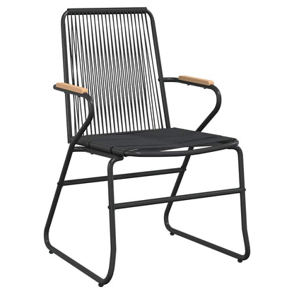 vidaXL 5 Piece Garden Dining Set Black PVC Rattan 5