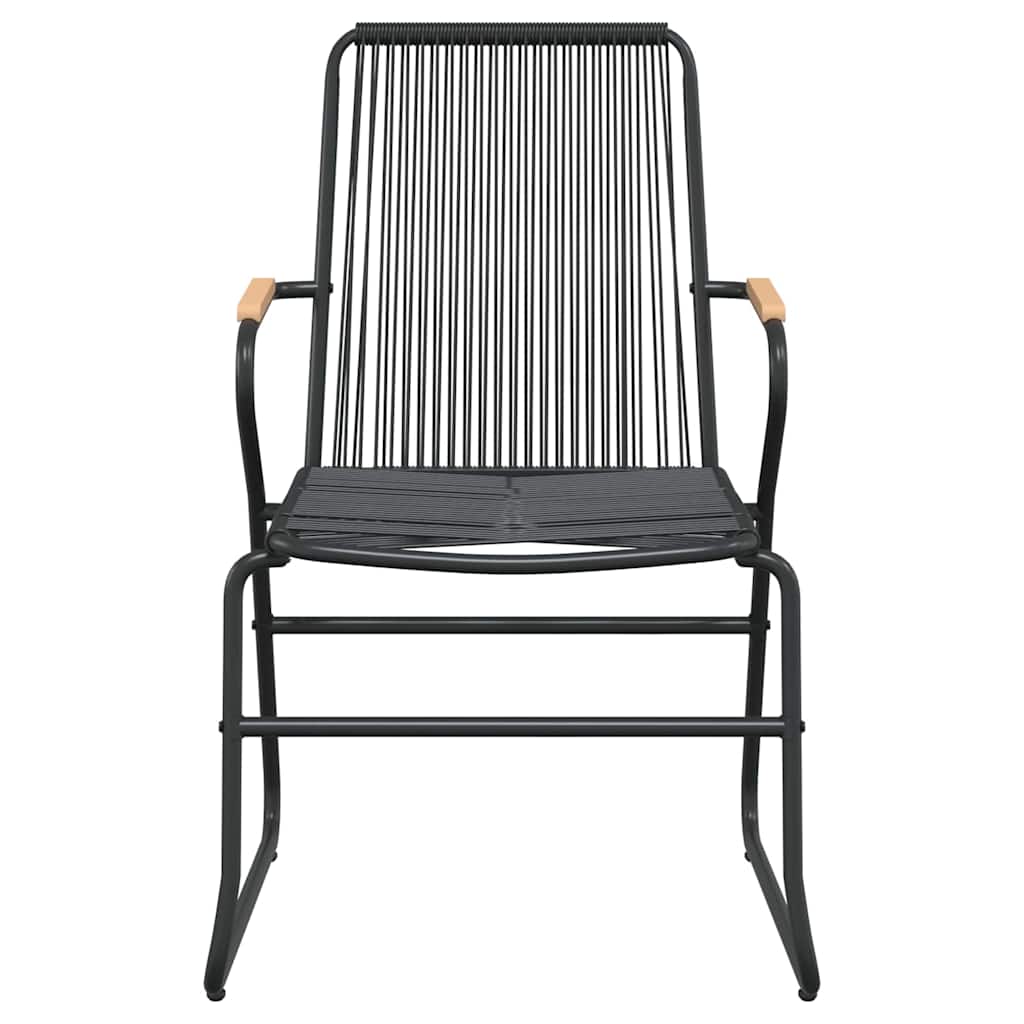 vidaXL 5 Piece Garden Dining Set Black PVC Rattan 6