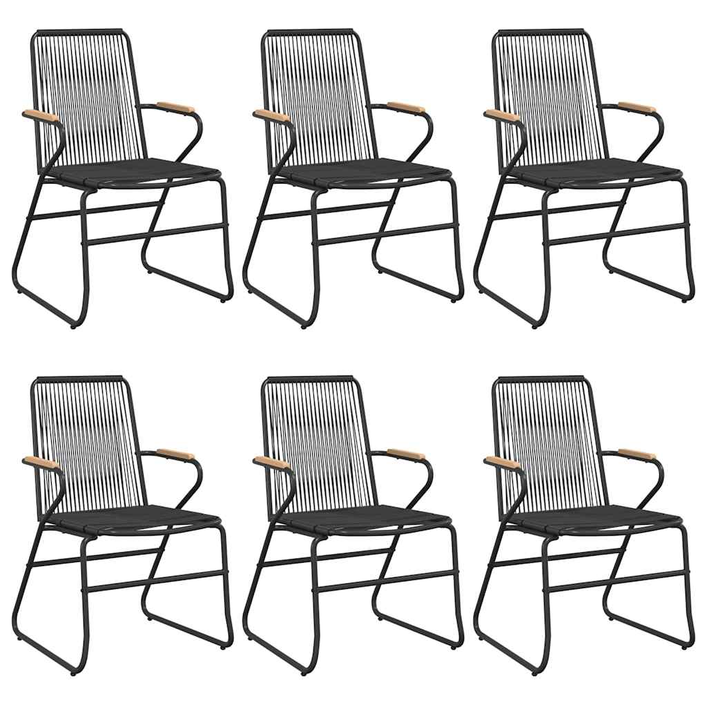 vidaXL 7 Piece Garden Dining Set Black PVC Rattan 4