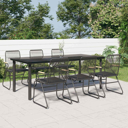 vidaXL 5 Piece Garden Dining Set Black PVC Rattan