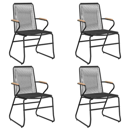 vidaXL 5 Piece Garden Dining Set Black PVC Rattan 4