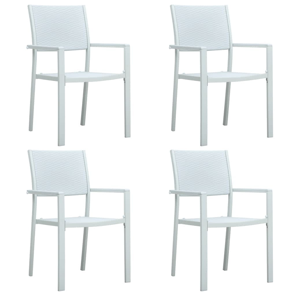 vidaXL 5 Piece Garden Dining Set White 3