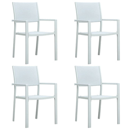 vidaXL 5 Piece Garden Dining Set White 3