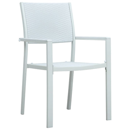 vidaXL 5 Piece Garden Dining Set White 4