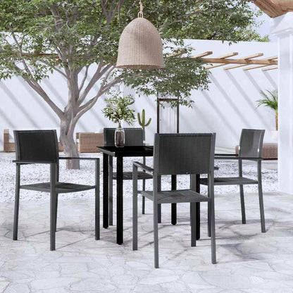 vidaXL 5 Piece Garden Dining Set Black 1