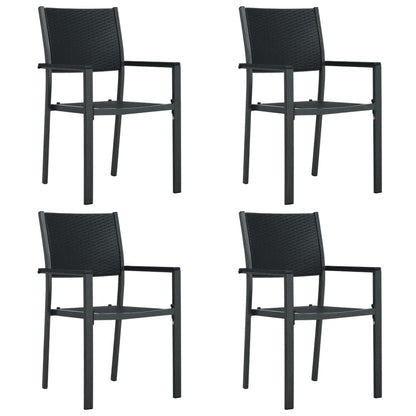vidaXL 5 Piece Garden Dining Set Black 3