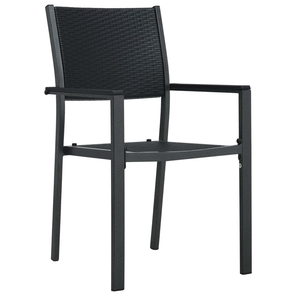 vidaXL 5 Piece Garden Dining Set Black 4