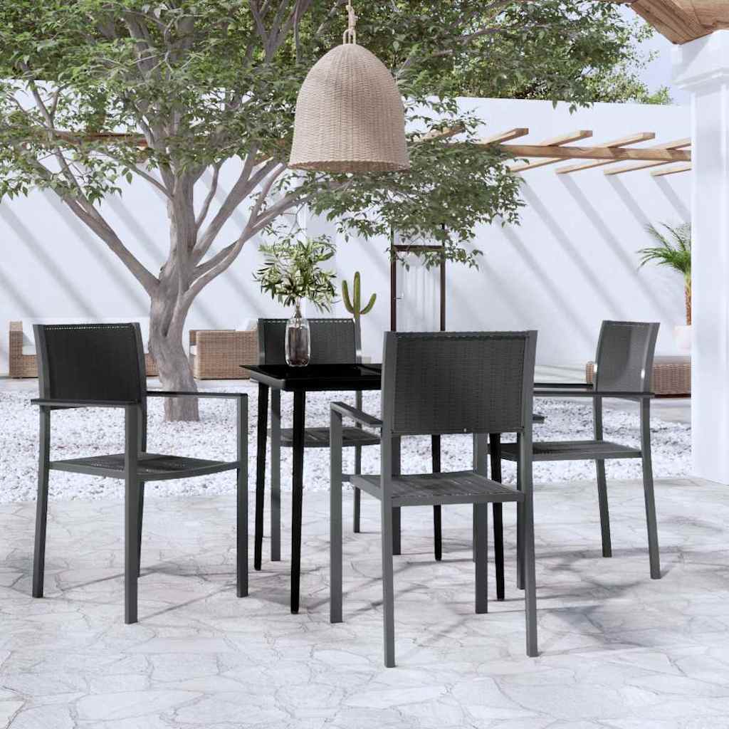 vidaXL 5 Piece Garden Dining Set Black 1