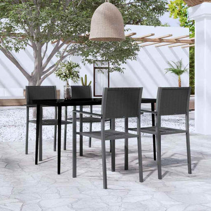 vidaXL 5 Piece Garden Dining Set Black 1