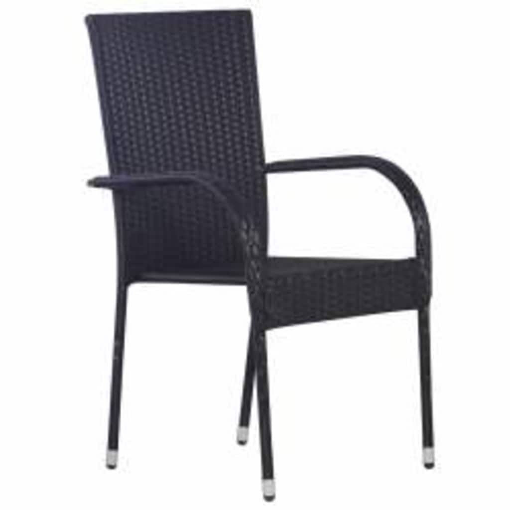vidaXL 5 Piece Garden Dining Set Black 3