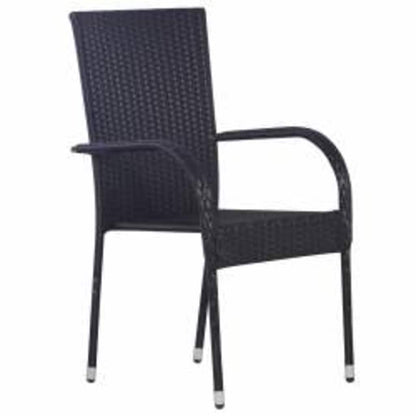 5 Piece Garden Dining Black 80 cm table length 4