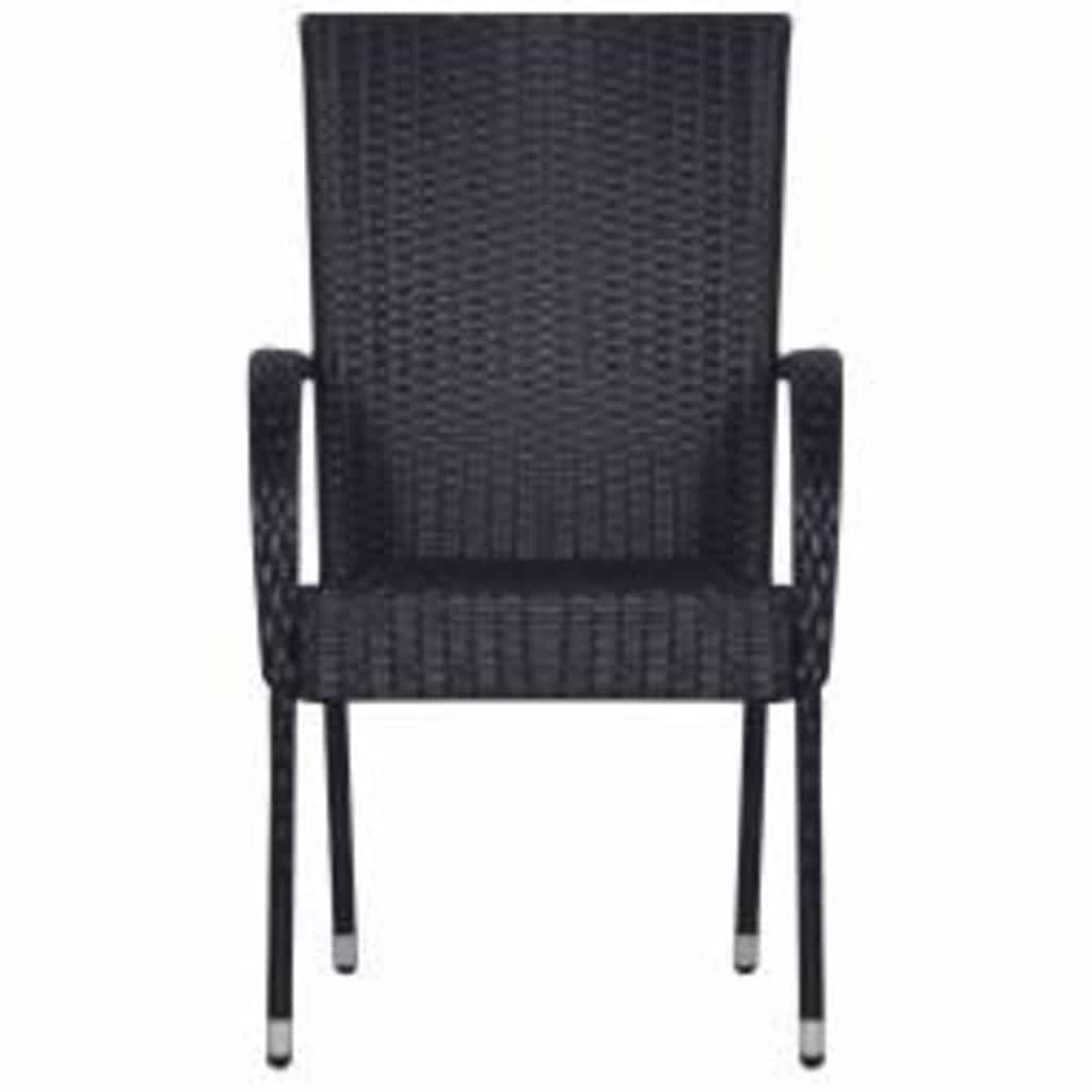5 Piece Garden Dining Black 80 cm table length 4