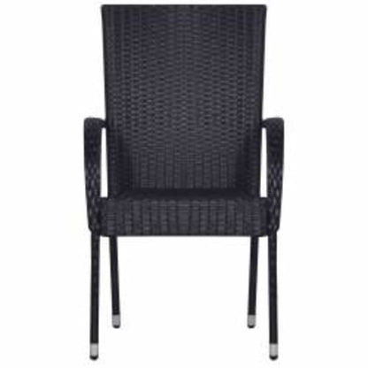 5 Piece Garden Dining Black 80 cm table length 4