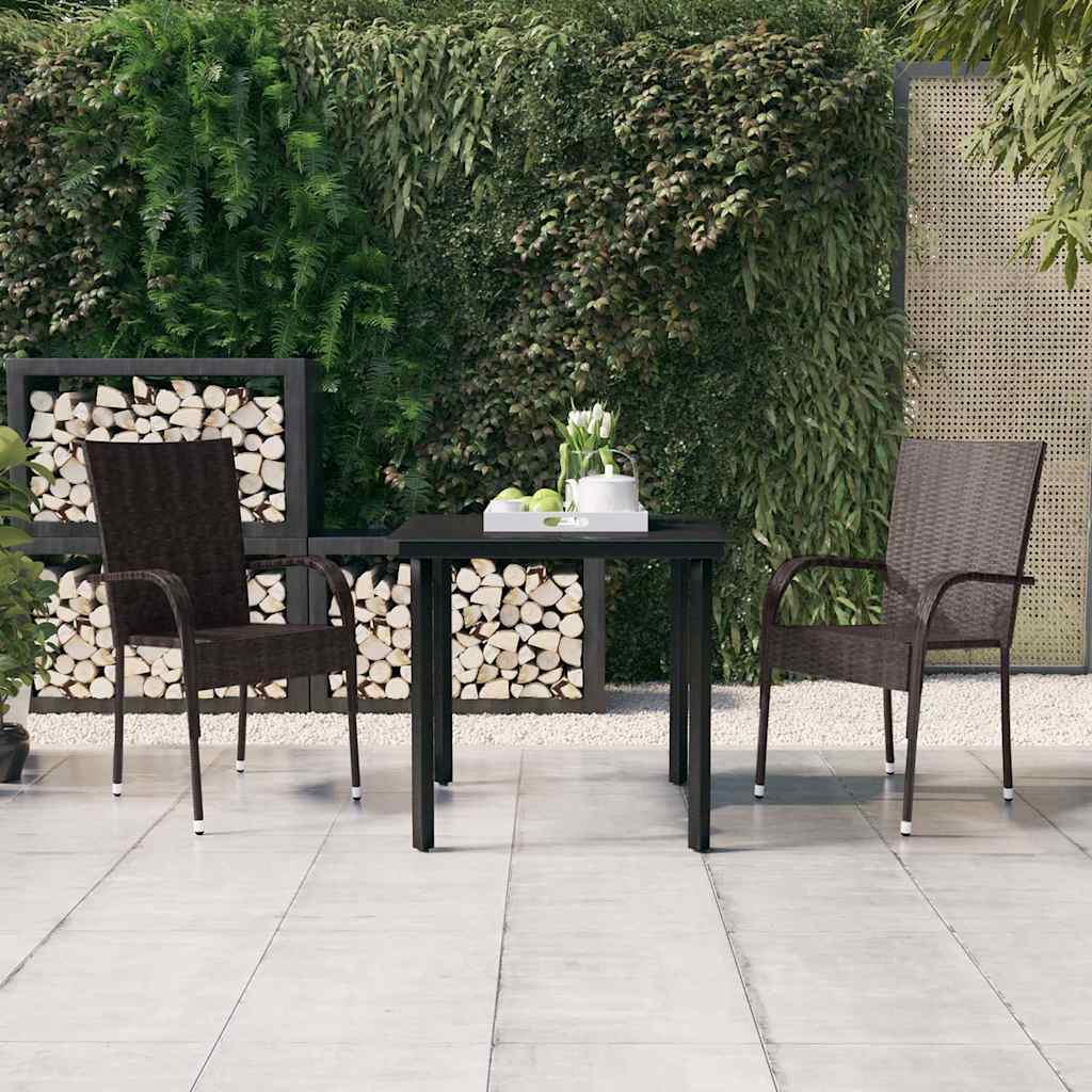 5 Piece Garden Dining Brown and Black 2