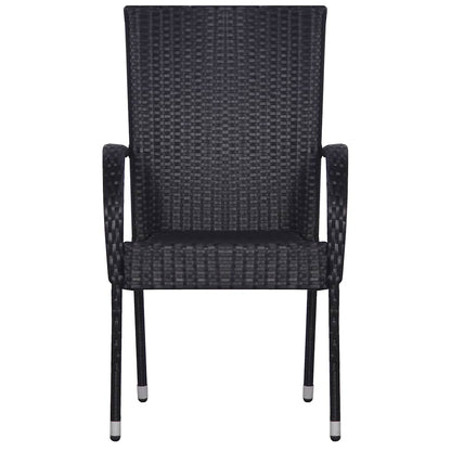 vidaXL 5 Piece Garden Dining Set Black 6