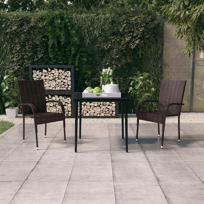 vidaXL 5 Piece Garden Dining Brown and Black