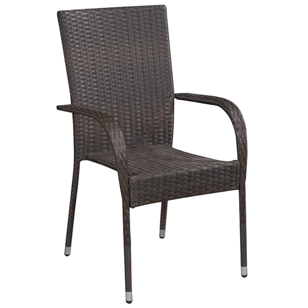 vidaXL 5 Piece Garden Dining Set Brown and Black 3