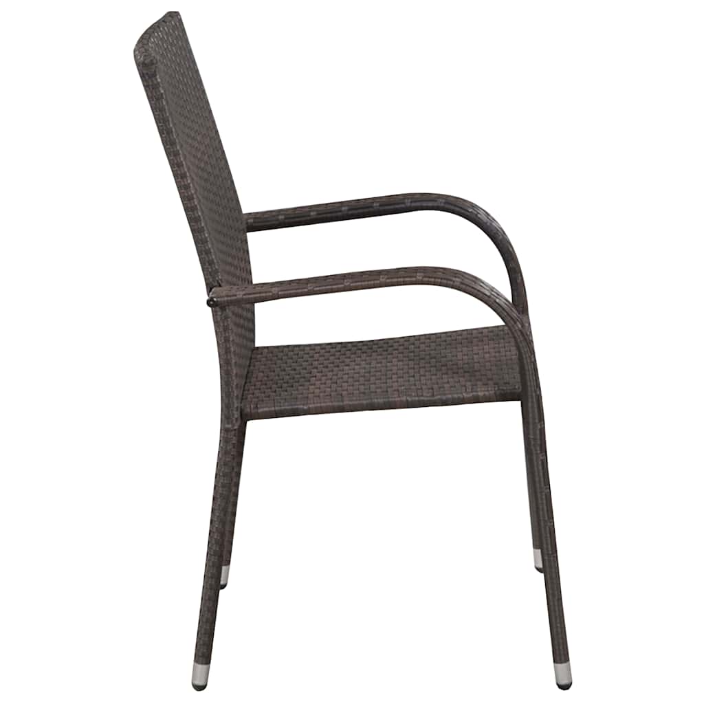 vidaXL 5 Piece Garden Dining Set Brown and Black 4