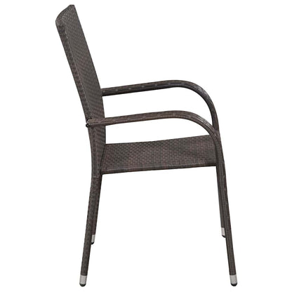vidaXL 5 Piece Garden Dining Set Brown and Black 4