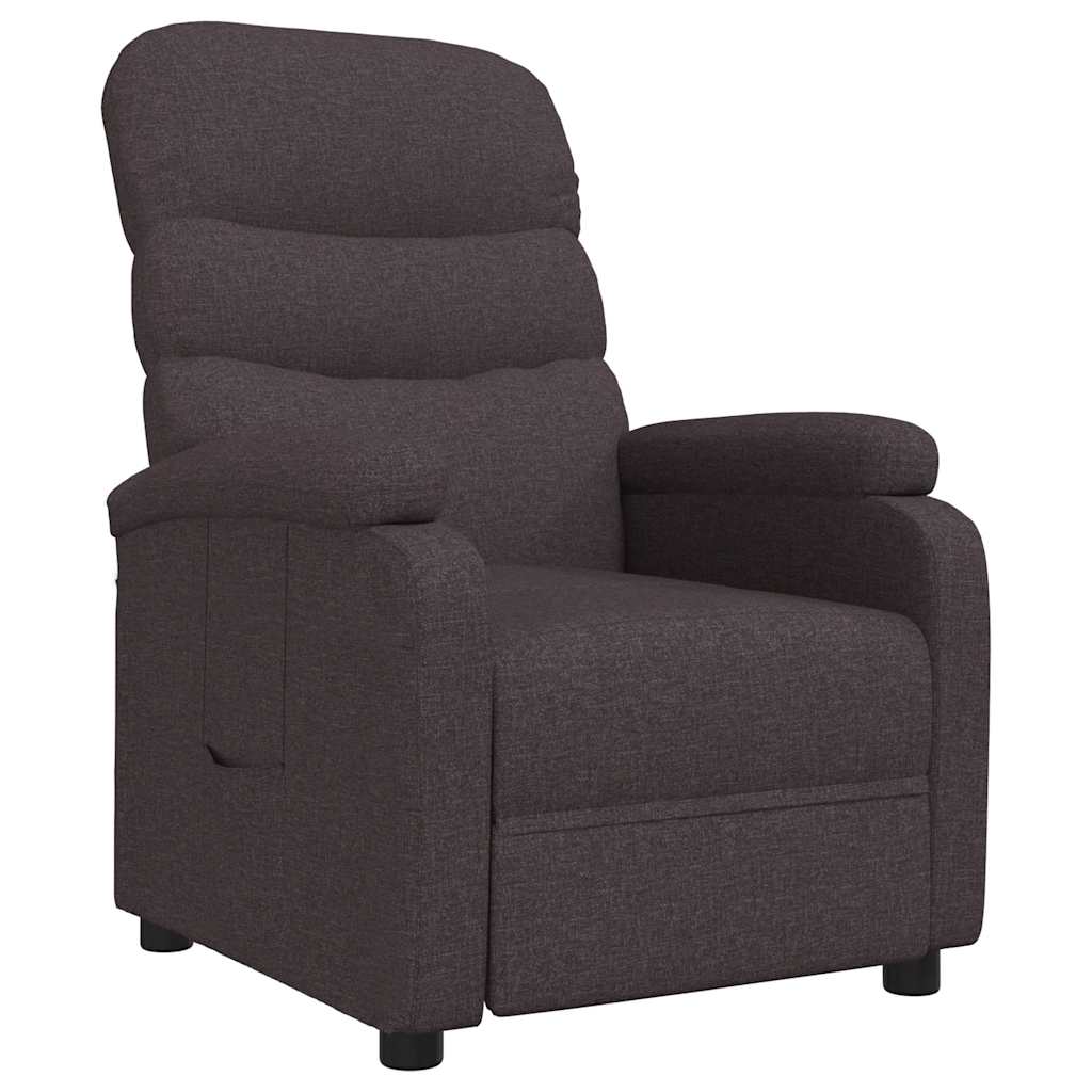 vidaXL Recliner Chair Dark Brown Fabric 2
